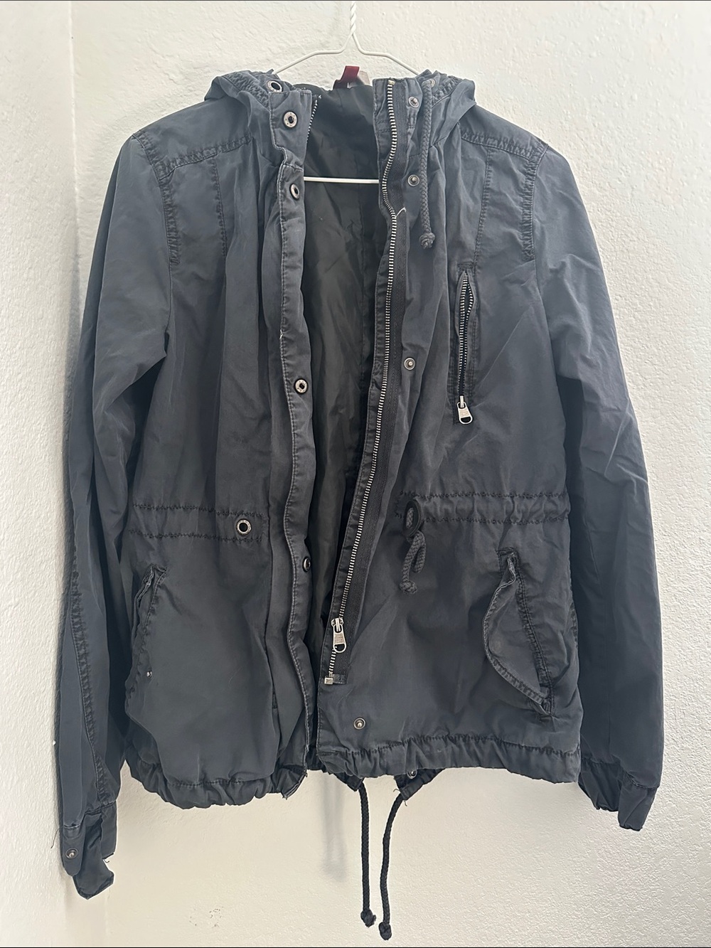 Divided Black Lightweight Hooded Shirt Jacket
